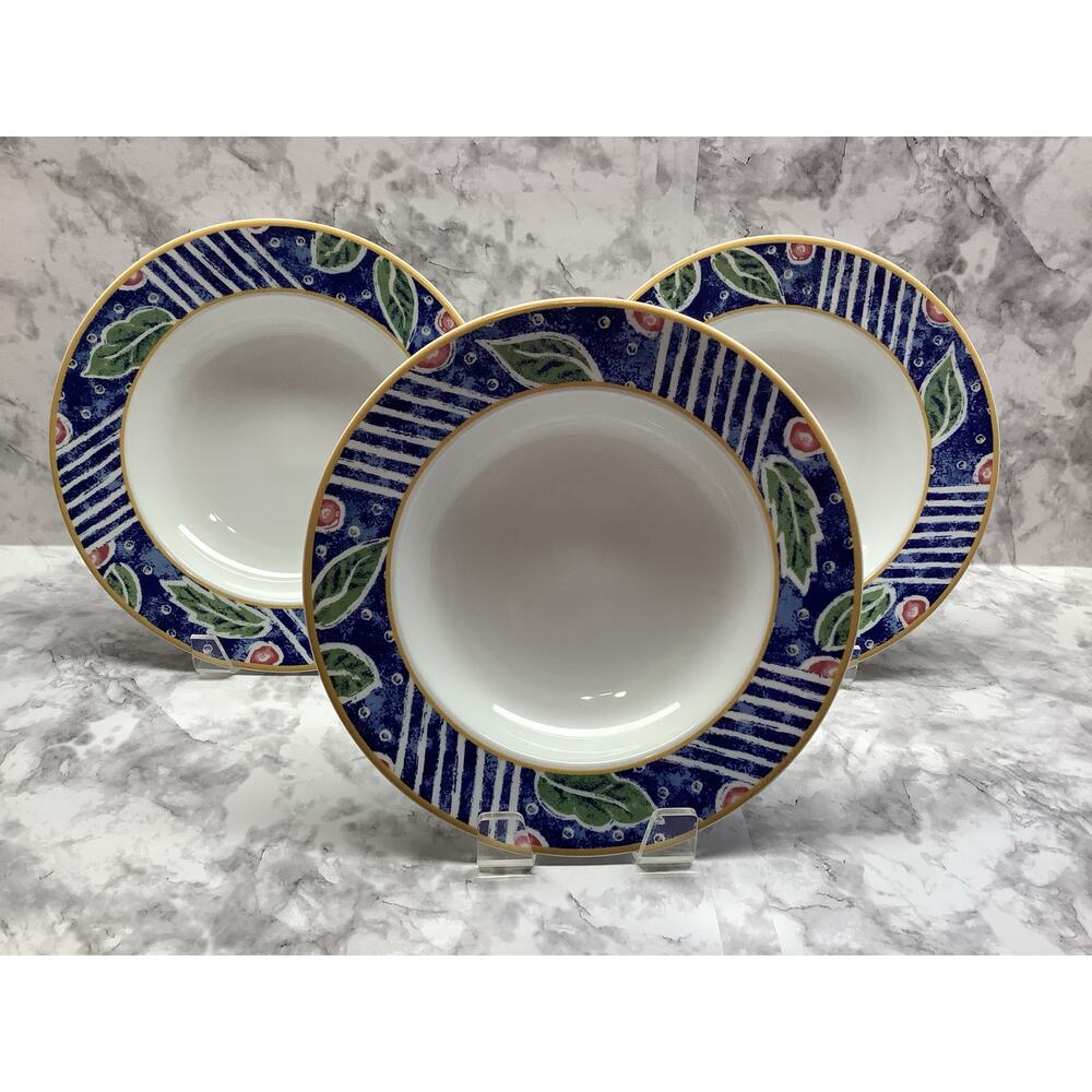 Pfaltzgraff Montage Rim Soup Bowls/Dessert Bowls -Set of 3 - Preowned -Excellent